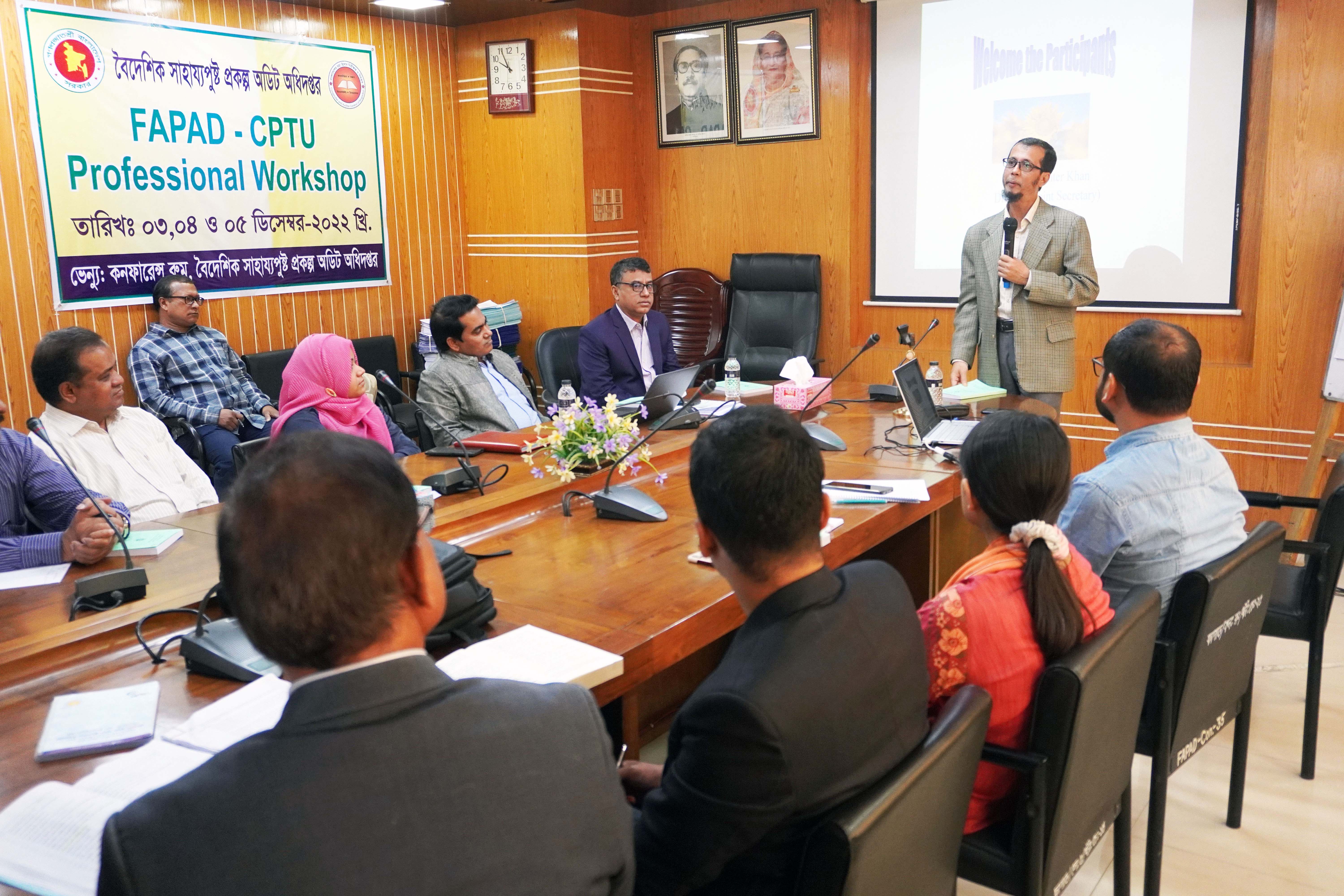 Director, CPTU delivering his speech in CPTU Workshop.